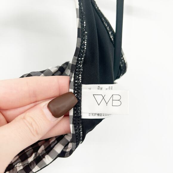 VYB Vicious Young Babes Beach Summer Plaid Underwire‎ Swim Bikini Top Size L - Picture 3 of 7